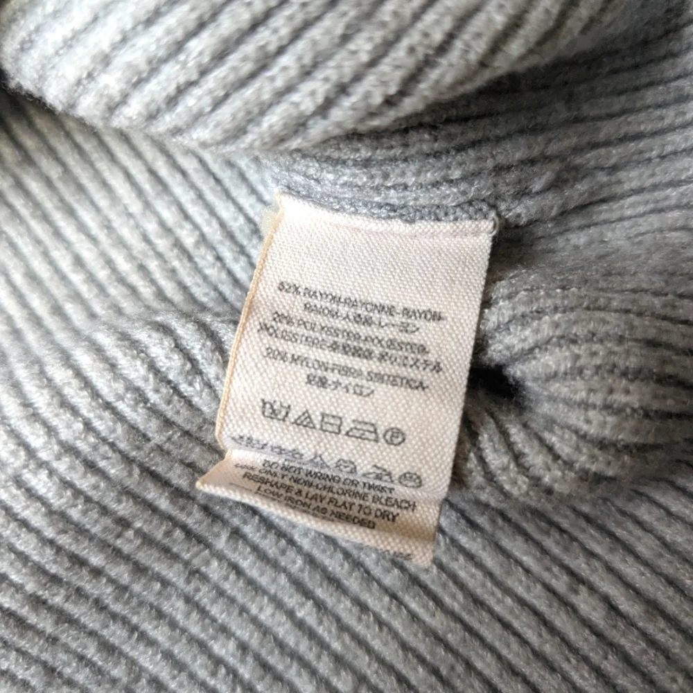 Free People Oversized Grey Neutral Turtleneck Sweater